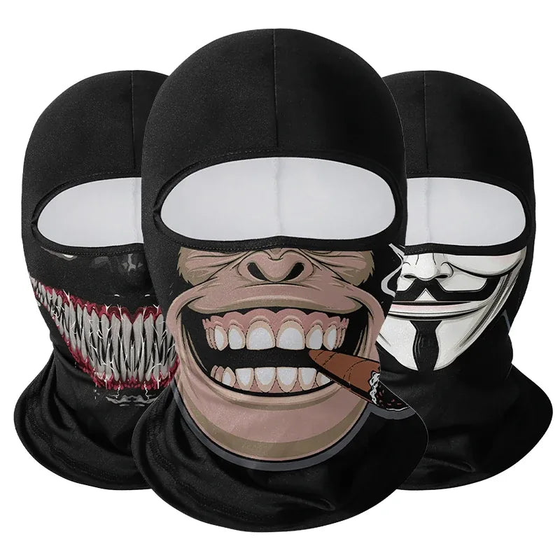 Three skull balaclavas side by side